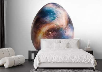 a galaxy texture chicken egg, isolated transparent background Wall mural