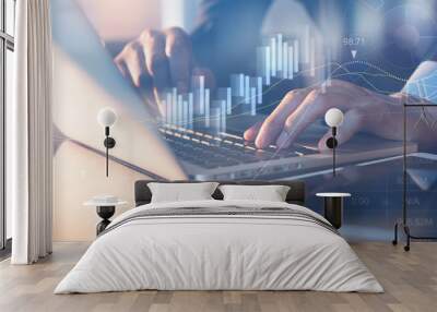 Business and stock market analysis Wall mural