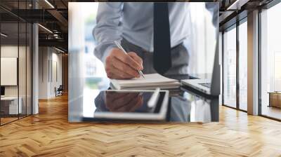 Businessman working at office Wall mural