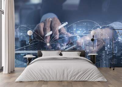 internet network connection wireless communication technology Wall mural