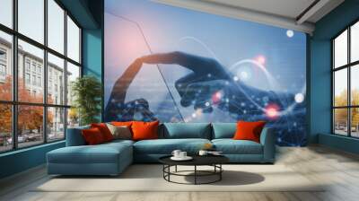 IoT Internet of Things, Internet network technology, digital software development, big data concept Wall mural