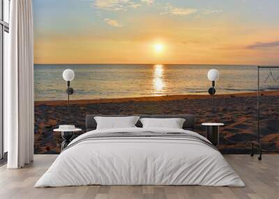 Sunset view in Sengigi Beach, Lombok Island, Indonesia Wall mural