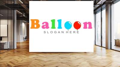 Colorful balloon typographic unique icon vector Wall mural