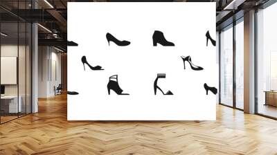 Ladies shoes set illustration vector design Wall mural