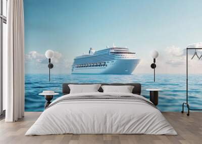 A majestic cruise ship sails serenely across calm, open waters... Wall mural