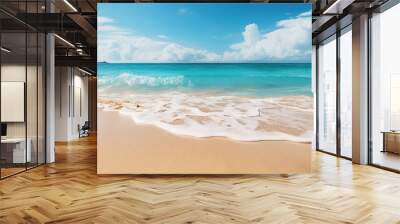 sandy beach with turquoise sea and sky Wall mural