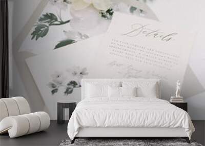 an invitation suite for a wedding Wall mural