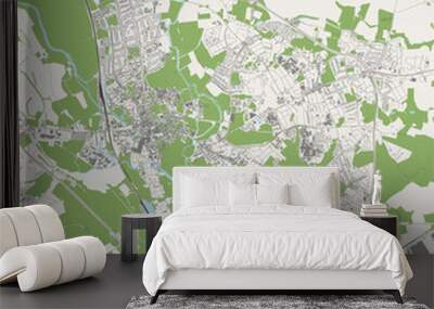 map of the city of Oxford, Oxfordshire, South East England, England, UK Wall mural