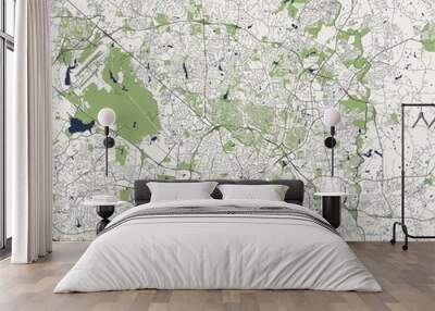 map of the city of Raleigh, USA Wall mural