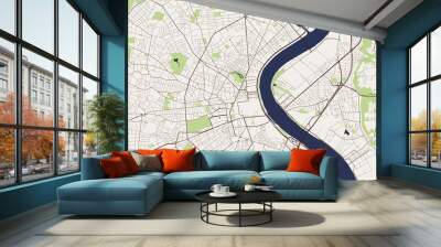 vector map of the city of Bordeaux, France, Nouvelle-Aquitaine, Gironde Wall mural