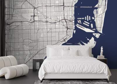 vector map of the city of Miami, USA Wall mural