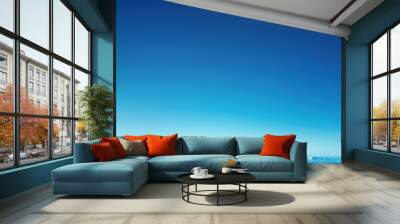 Clear blue sky background and empty space for your design, no cloud Wall mural