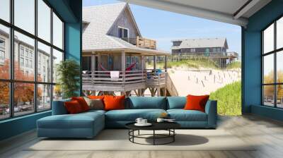 Ocean front beach house Wall mural