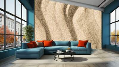 Minimalistic vertical textured sand art background with waves Wall mural