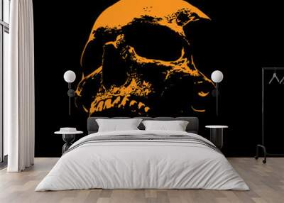 Scull portrait silhouette in contrast backlight. Vector. Illustration. Wall mural