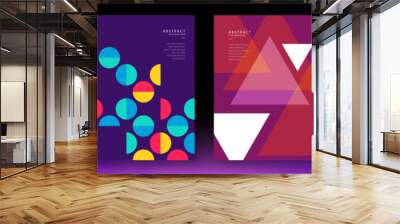 Abstract geometric poster cover design with minimal futuristic corporate concept. Geometric shape. Design elements for poster, magazine, book cover, brochure. Retro futuristic art design. Flat color Wall mural