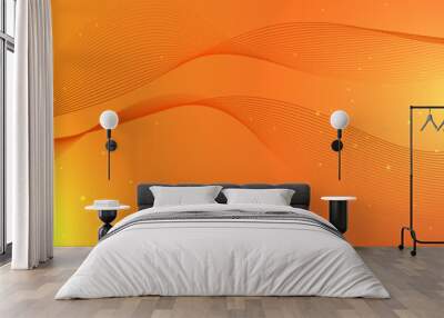 Abstract template orange geometric curve wave diagonal presentation background with orange line. Modern business style. Wall mural