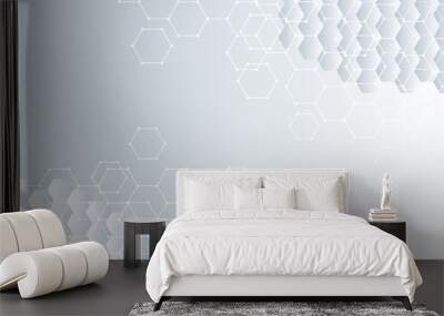 Abstract white hexagon background. Vector Illustration Wall mural