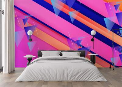 Colorful colourful gradient abstract background with geometric shape Wall mural