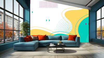 Modern abstract background with memphis elements in colorful pop art gradients and retro themed for posters, banners and website landing pages. Wall mural