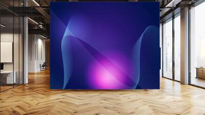 Purple violet and blue vector abstract line modern tech on neon background. Suit for poster, banner, brochure, corporate, website Wall mural