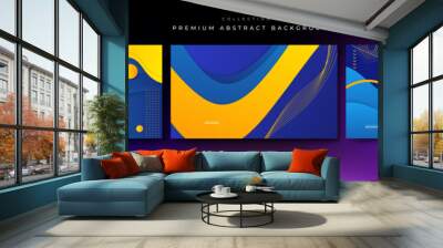 Set of abstract blue and orange background Wall mural