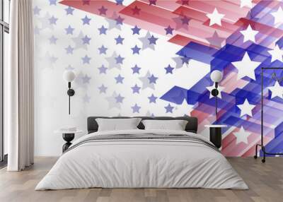 USA flag background Design. Banner, Poster, Greeting Card. Vector Illustration Wall mural