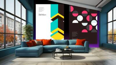 Vector abstract geometric posters background. bauhaus geometric backgrounds, vector circle, triangle, and square Wall mural