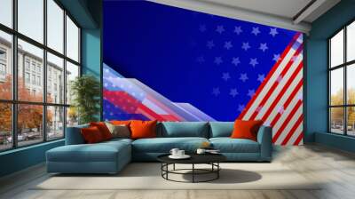 Vector beautiful american flag background Wall mural