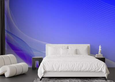 Vector blue purple gradient dynamic abstract lines background Wall mural