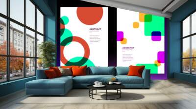 Vector flat design colourful colorful abstract geometric poster background Wall mural