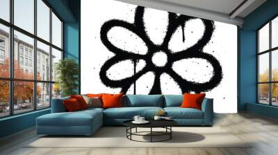 graffiti spray paint symbol flower isolated vector Wall mural