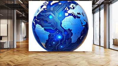 3D world global network digital technology Wall mural