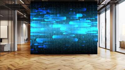 Blue cyber circuit future technology concept background Wall mural