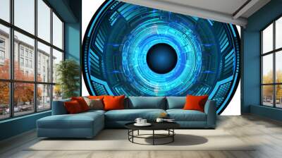 Blue eye cyber circuit future technology concept Wall mural