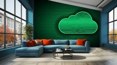 cloud computing circuit future technology concept background Wall mural