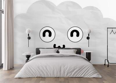 cute cloud paper art Wall mural