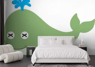 cute whale cartoon, sea animal Wall mural