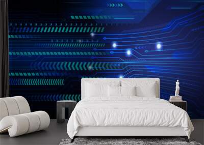 cyber circuit future technology concept background Wall mural