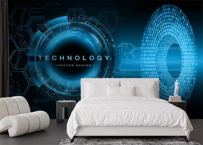 cyber circuit future technology concept background Wall mural