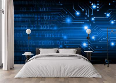 cyber circuit future technology concept background Wall mural