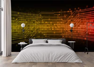 cyber circuit future technology concept background Wall mural