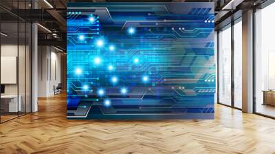 cyber circuit future technology concept background Wall mural