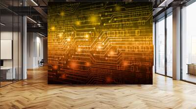 cyber circuit future technology concept background Wall mural