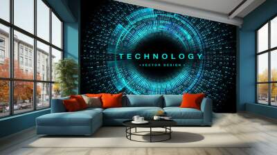 cyber circuit future technology concept background
 Wall mural