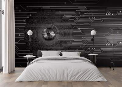 eye cyber circuit future technology concept background Wall mural