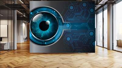 eye cyber circuit future technology concept background Wall mural