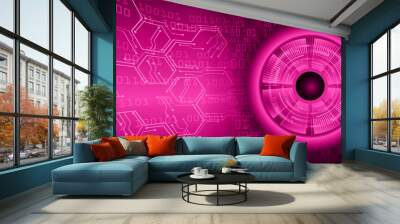 eye cyber circuit future technology concept background Wall mural