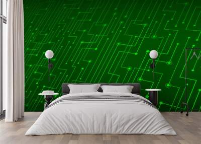 green cyber circuit future technology concept background
 Wall mural