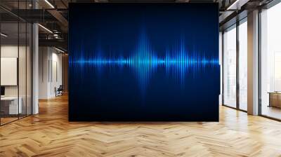 Sound waves oscillating dark light Wall mural